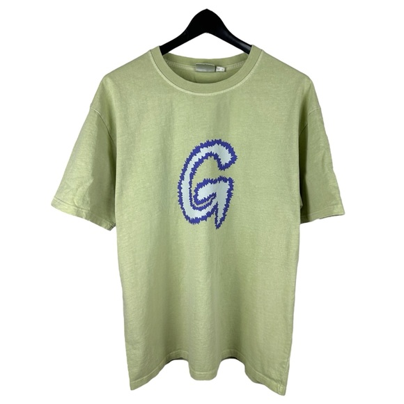 Vintage 90s Gramicci Green G Logo Streetwear Abstract Graphic Shirt Size L - Picture 1 of 8
